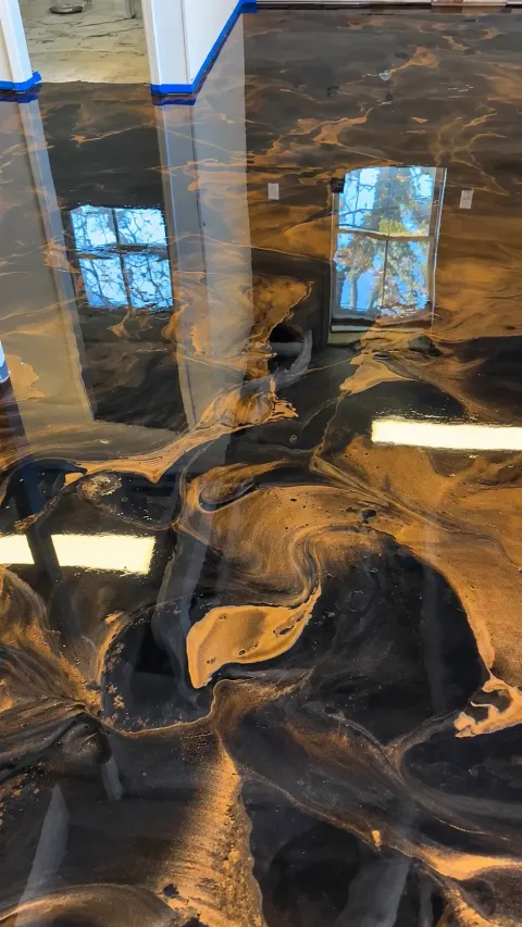 Gloss metallic epoxy floor — Epoxy flooring by Miller's Wholesale Flooring
