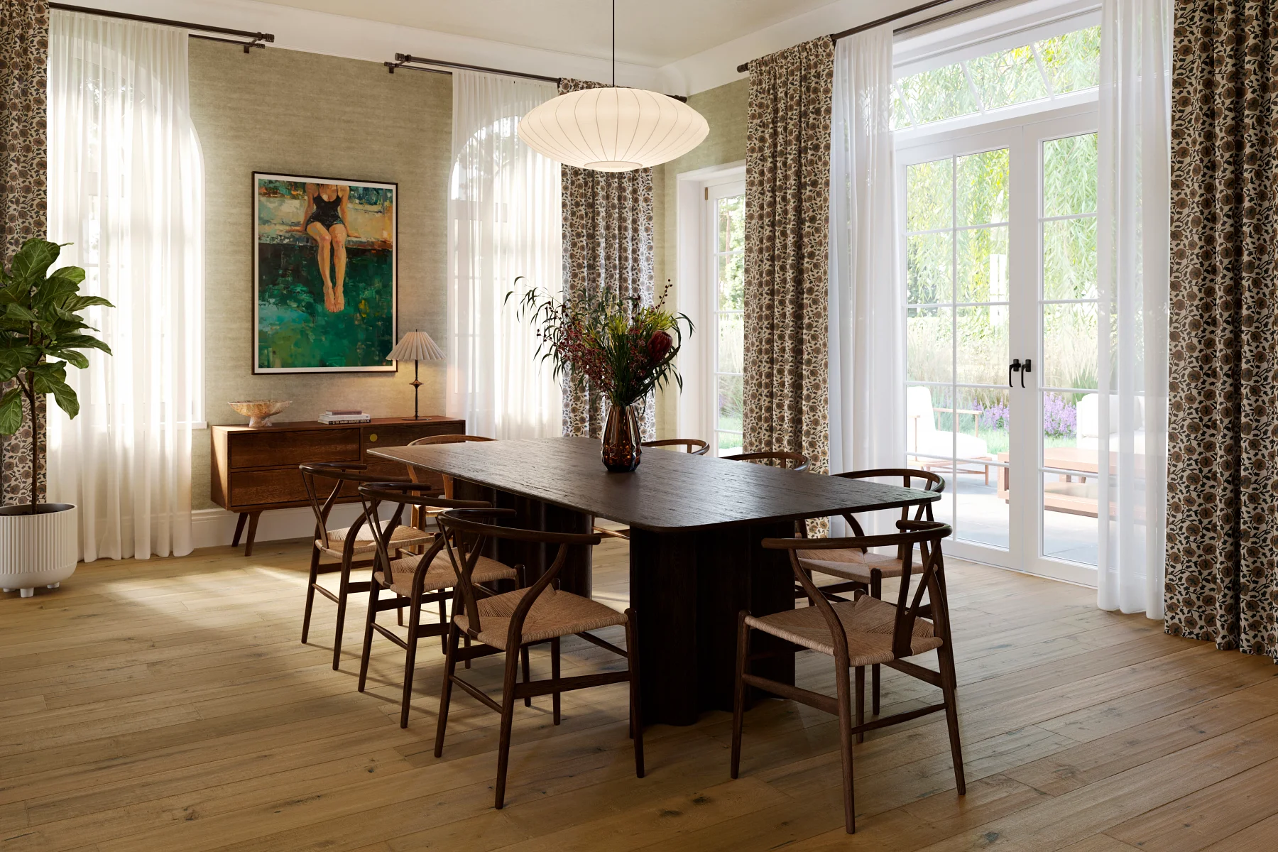 Anderson Tuftex Artisan Oak hardwood in a sunlit dining room